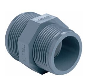 PVC Verloopnippel 3/4'' x 1/2'' bu
