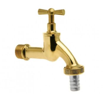 Tapkraan 3/4" gepolijst messing + kruk + wartel