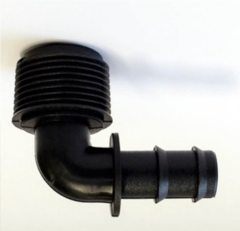 Connector knie 16mm buitendraad  1/2"