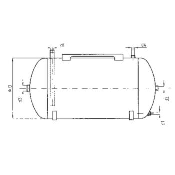 Gegalvaniseerde drukketel horizontaal 200 liter
