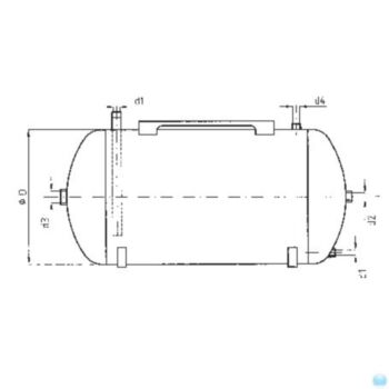 Gegalvaniseerde drukketel horizontaal 100 liter