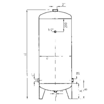 Gegalvaniseerde drukketel verticaal 100 liter