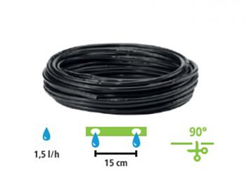 Mini druppelslang 6mm 1.5 liter per uur rol 15 meter