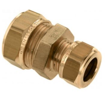 Knelkoppeling verloop 15 x 12mm messing
