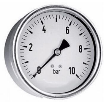 Manometer Ø63mm - 0-6 bar - RVS kast - 1/4'' achteraansluiting