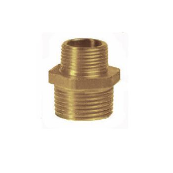 Messing verloopnippel buitendraad 2 x 1½