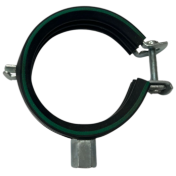 Verzinkte pijpbeugel M8/M10 met rubber inlage