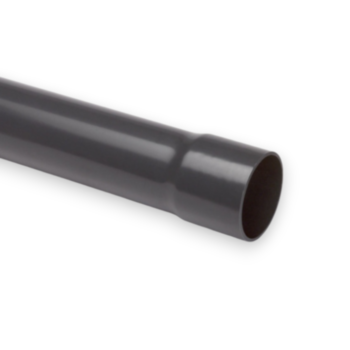 PVC drukbuis 90x4.3mm PN10 Kiwa grijs, L=5 tromp