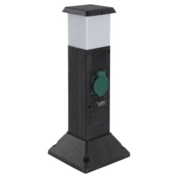 Tuinpaal met 2x stopcontact en lamp - IP44 - Max 3500W