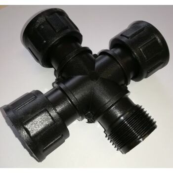 Kruisstuk 3x1'' binnendraad x1'' buitendraad