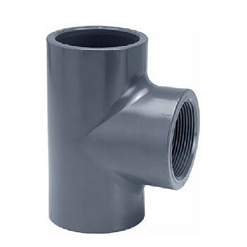 PVC T-stuk 90° 2 x Ø25mm x ¾" binnendraad PN10