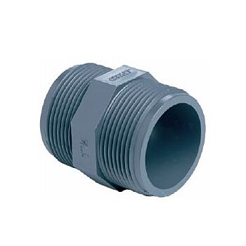 PVC dubbele nippel 1/2" bu