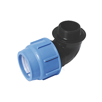 Klemkoppeling knie 90° 40 x 1½" buitendraad KIWA