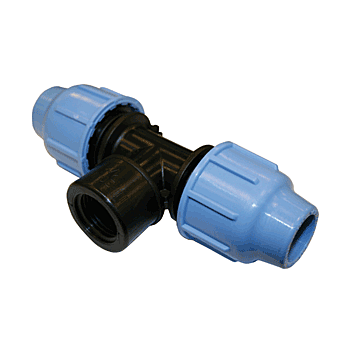 Klemkoppeling T-stuk 20 x 1/2" binnendraad KIWA