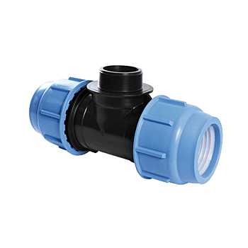 Klemkoppeling T-stuk 50 x 1½" buitendraad KIWA