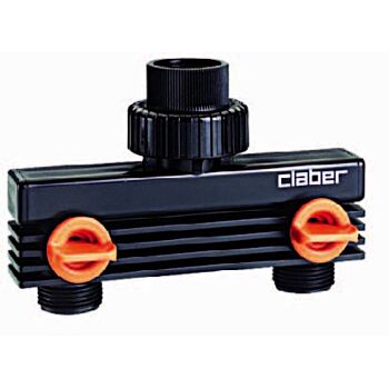 Claber kraansplitter 2-weg ¾ kraanaansluiting afsluitbaar 8589