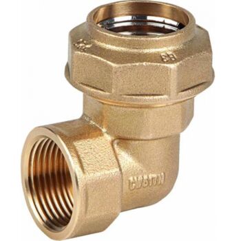 Messing snijringkoppeling knie 90° 40 x 1¼" bi