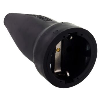 Contrastekker randaarde, 10/16A zwart