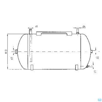Gegalvaniseerde drukketel horizontaal 100 liter