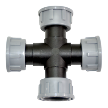 KRUISSTUK 4 x wartel 1" binnendraad