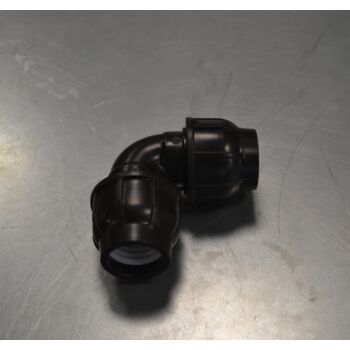 Klemkoppeling knie 90° 40x40mm (Zwart)