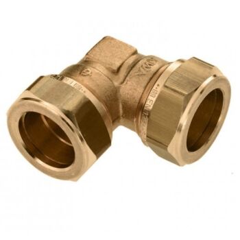 Knelkoppeling 90º knie 10mm messing