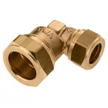 Knelkoppeling verloop knie 28 x 15mm messing