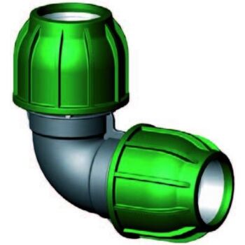 Klemkoppeling knie 90° 32x32mm