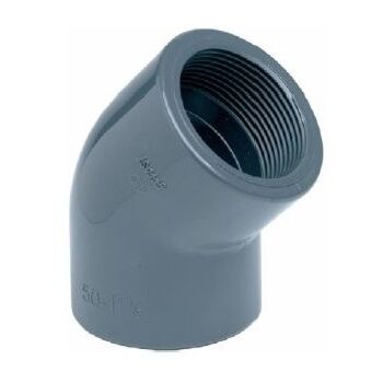 PVC knie 45°  1/2" binnendraad