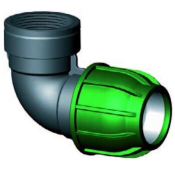 Klemkoppeling knie 90° 20 x 1/2" binnendraad