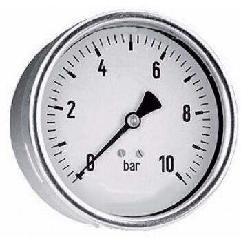 Manometer Ø63mm - 0-16 bar - RVS kast - 1/4'' achteraansluiting