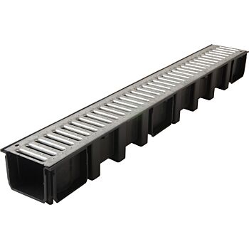 Kunststof goot met gegalvaniseerd rooster