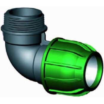 Klemkoppeling knie 90° 32 x 1" buitendraad