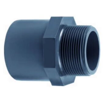 PVC puntstuk 50/63mm x 1½'' buitendraad