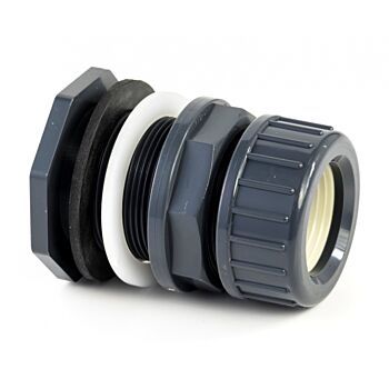 Doorvoerkoppeling met klemring 20mm x 3/4" buitendraad