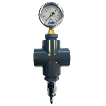 Afblaaspunt met manometer 1" binnendraad