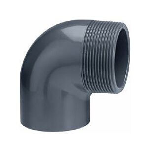 PVC knie 90º buitendraad 16 bar Kiwa