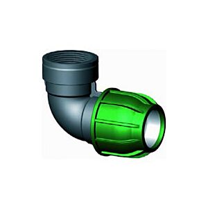 Klemkoppeling knie 90° binnendraad