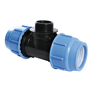 Klemkoppeling T-stuk buitendraad KIWA